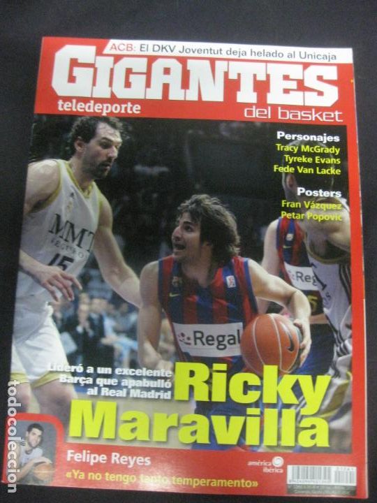 Coleccionismo deportivo: GIGANTES DEL BASKET, N&ordm; 1261. ENERO 2010. RICKY MARAVILLA. POSTERS: FRAN VAZQUEZ - PETAR POPOVIC