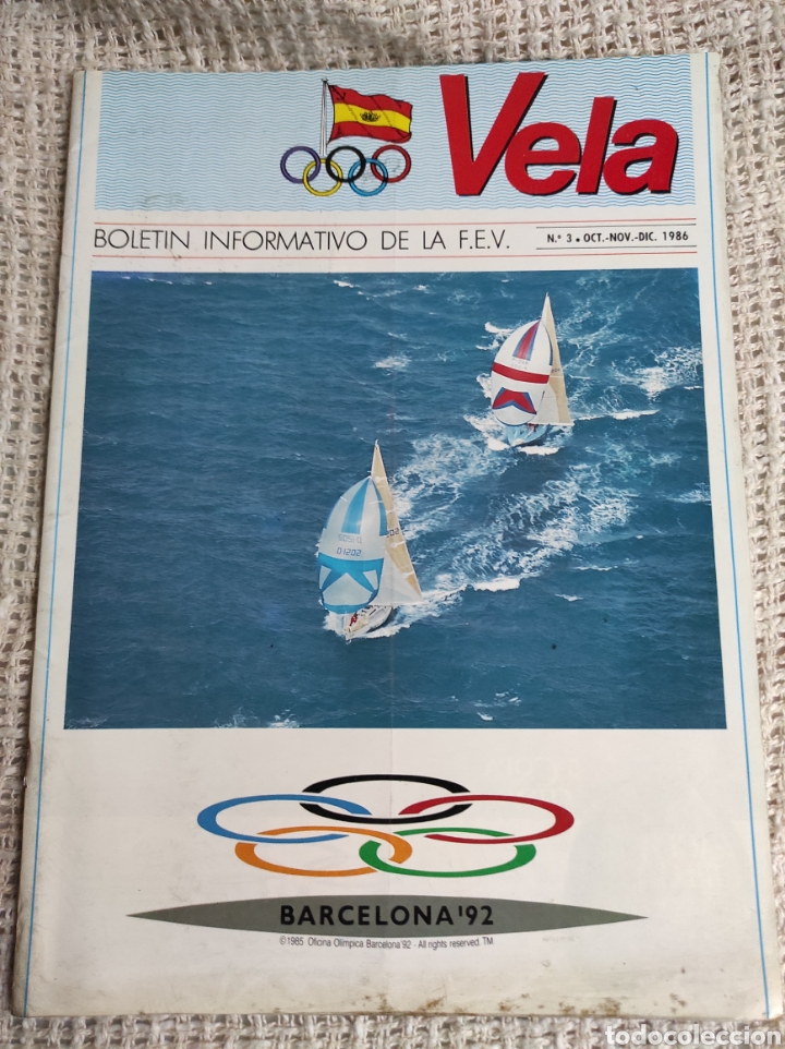 Coleccionismo deportivo: VELA BOLETIN INFORMATIVO DE LA F.E.V. N&ordm; 3 OCTUBRE 1986 - BARCELONA 92