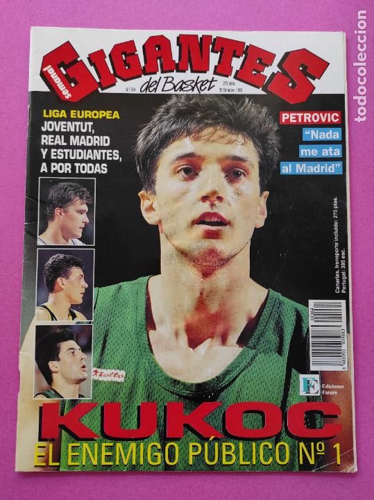 Coleccionismo deportivo: REVISTA GIGANTES DEL BASKET N&ordm; 364 1992 LIGA EUROPEA KUKOC REAL MADRID ESTUDIANTES JOVENTUT