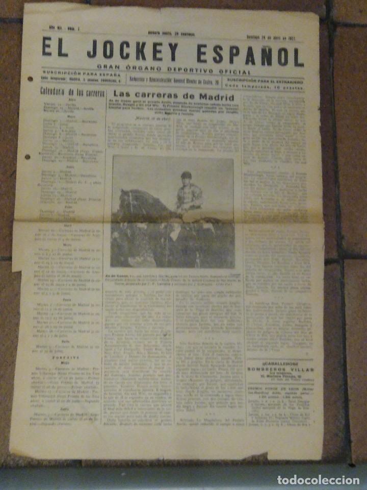 Coleccionismo deportivo: El Jockey espa&ntilde;ol num 7 abril 1927 Premio Anvin. Calendario de carreras.