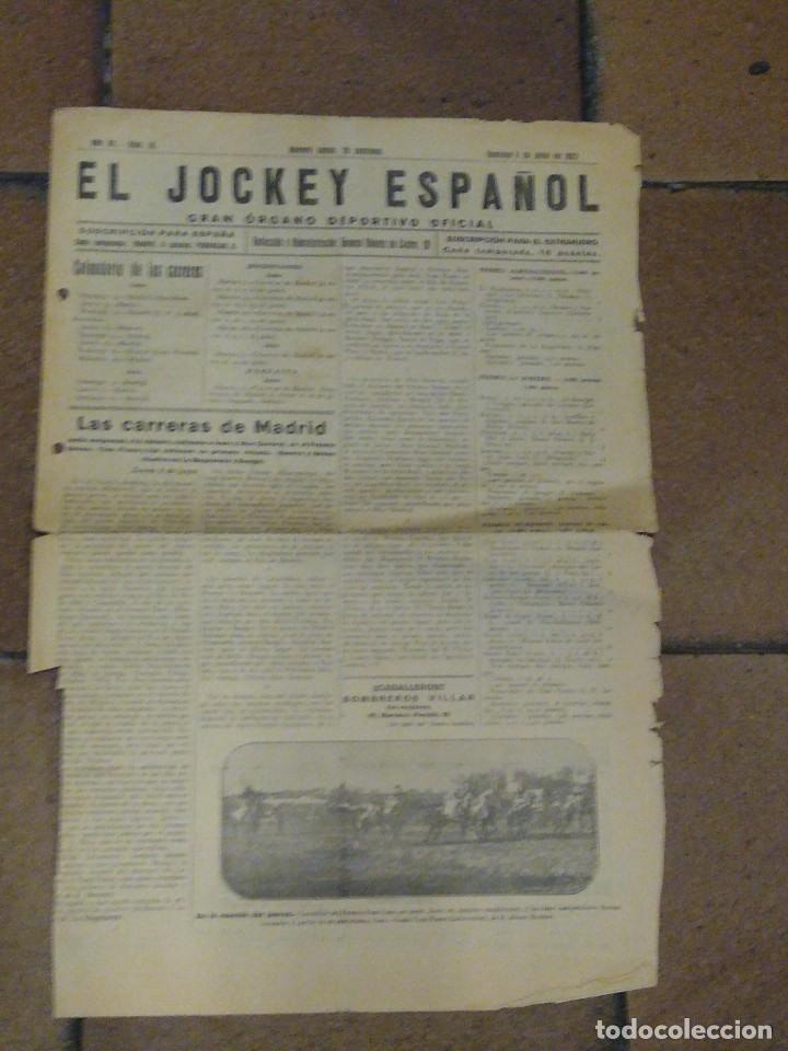 Coleccionismo deportivo: El Jockey espa&ntilde;ol num 18 junio 1927 Salida premio Guadiana. Calendario de carreras.