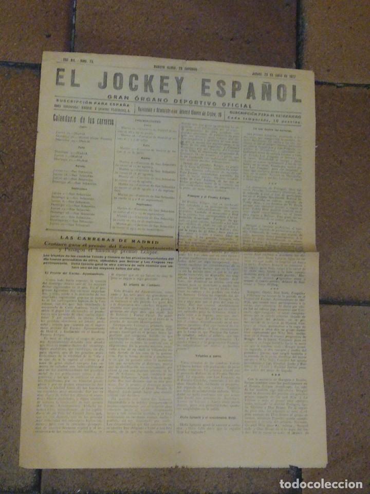 Coleccionismo deportivo: El Jockey espa&ntilde;ol num 23 junio 1927 Penagos premio Eclipe . Calendario de carreras. Madrid.