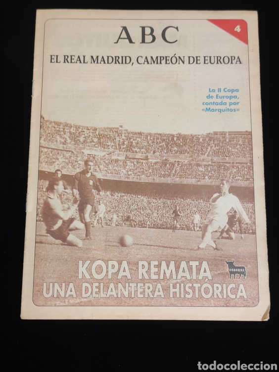 Coleccionismo deportivo: El Real Madrid,campeon de europa,periodico ABC, N&deg; 4. Kopa remata una delantera historica.
