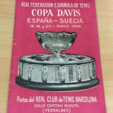 Coleccionismo deportivo: BOLETÍN FEDERACIÓN DE TENIS - COPA DAVIS ESPAÑA VS SUECIA (MAYO 1958) - PISTAS REAL CLUB BARCELONA. Lote 231289885
