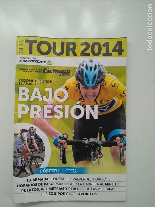 Coleccionismo deportivo: CICLISMO A FONDO GUIA TOUR DE FRANCIA 2014. POSTER RUI COSTA. PERFECTO ESTADO