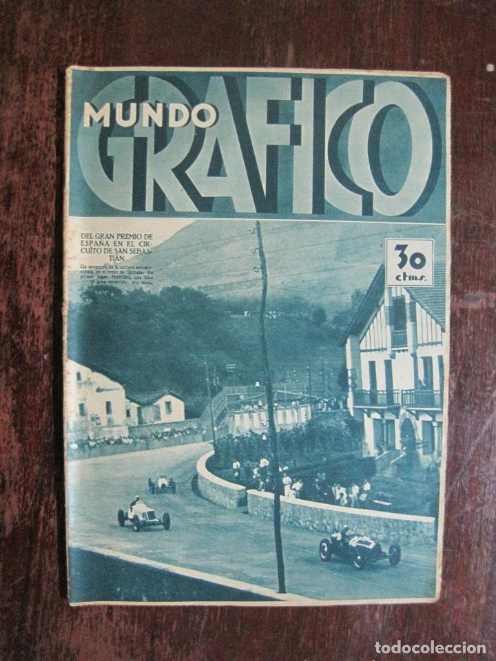 Coleccionismo deportivo: GRAN PREMIO ESPA&Ntilde;A CIRCUITO SAN SEBASTIAN-CARRERAS COCHES-MUNDO GRAFICO-A&Ntilde;O 1934-VER FOTOS(V-22.510)