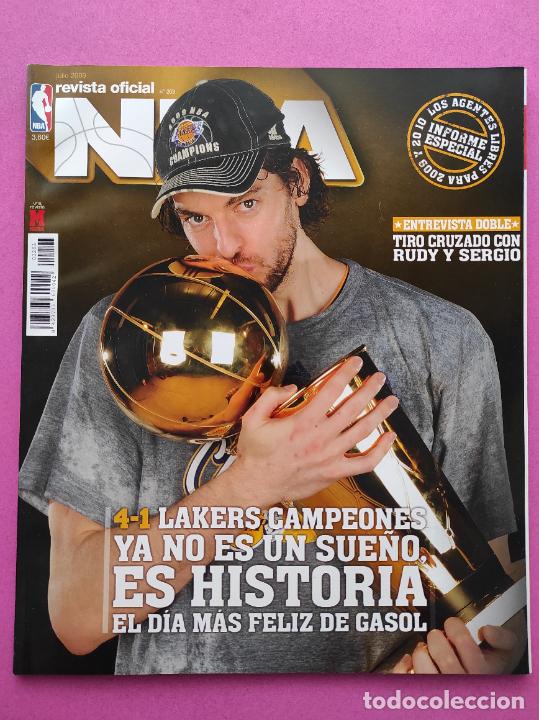 Coleccionismo deportivo: REVISTA OFICIAL NBA N&ordm; 203 PAU GASOL CAMPEON ANILLO TEMPORADA 08/09 - MARCA 2009