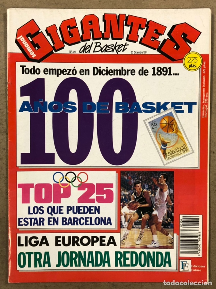Collectionnisme sportif: GIGANTES DEL BASKET N&deg; 313 (1991). POSTER JOAN CREUS (GRANOLLERS E.B.), ANIVERSARIO NACIMIENTO BALON