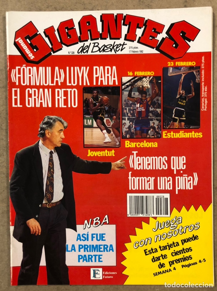 Collectionnisme sportif: GIGANTES DEL BASKET N&deg; 328 (1992). POSTER AUDIE NORRIS. CLIFFORD LUYK, ESTUDIANTES, NBA,...