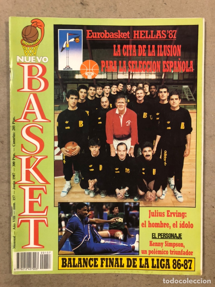Collectionnisme sportif: NUEVO BASKET N&deg; 157 (1987). EUROBASKET GRECIA &lsquo;87, JULIUS ERVING, KENNY SIMPSON, BOB MCADOO, REGGIE