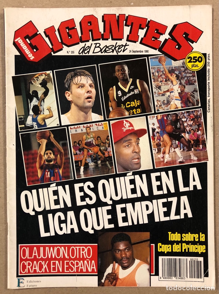 Collectionnisme sportif: GIGANTES DEL BASKET N&deg; 256 (1990). POSTER CORNEY THOMPSON Vs AUDIE NORRIS, HAKEEM OLAJUWON