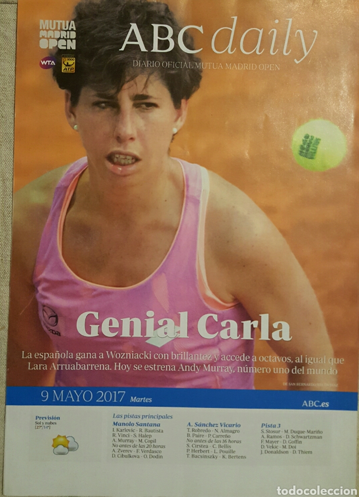 Coleccionismo deportivo: REVISTA OFICIAL MUTUA TENIS OPEN 2017 9/05/2017 - MADRID - DIARIO ABC