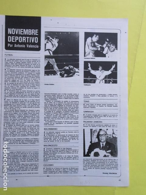 Coleccionismo deportivo: A&Ntilde;O 1969 - BOXEO URTAIN HOLDEN CARRASCO SALAMI VELAZQUEZ FUTBOL RICARDO ZAMORA - 1 PAGINAS