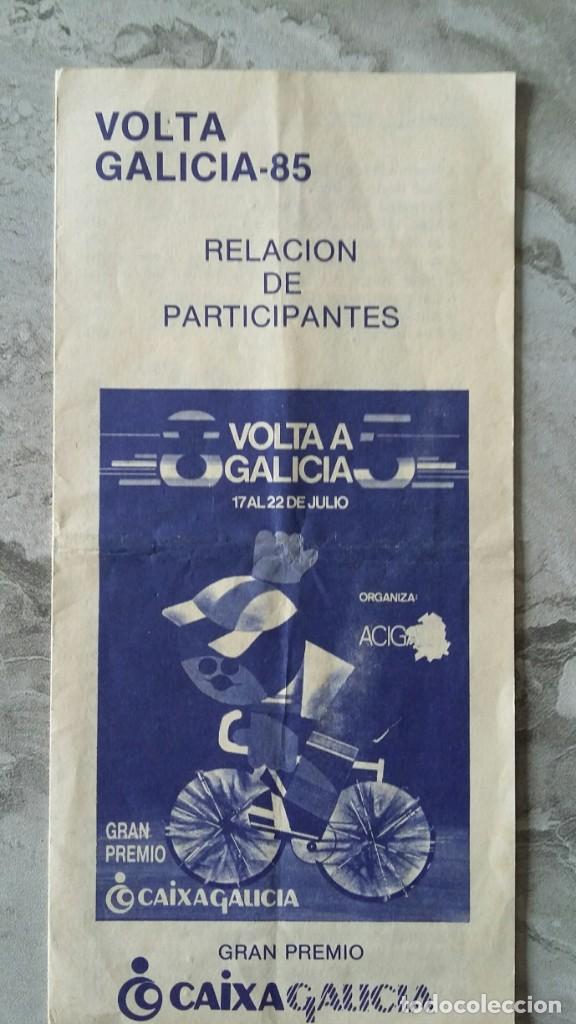 Coleccionismo deportivo: Volta Galicia 85 - Relaci&oacute;n de participantes - dorsales Aciga ciclismo programa