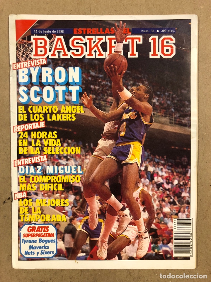 Colecionismo desportivo: BASKET 16 N&deg; 36 (1988). BYRON SCOTT, SELECCI&Oacute;N ESPA&Ntilde;OLA, D&Iacute;AZ MIGUEL, NBA LOS MEJORES TEMPORADA,&hellip;
