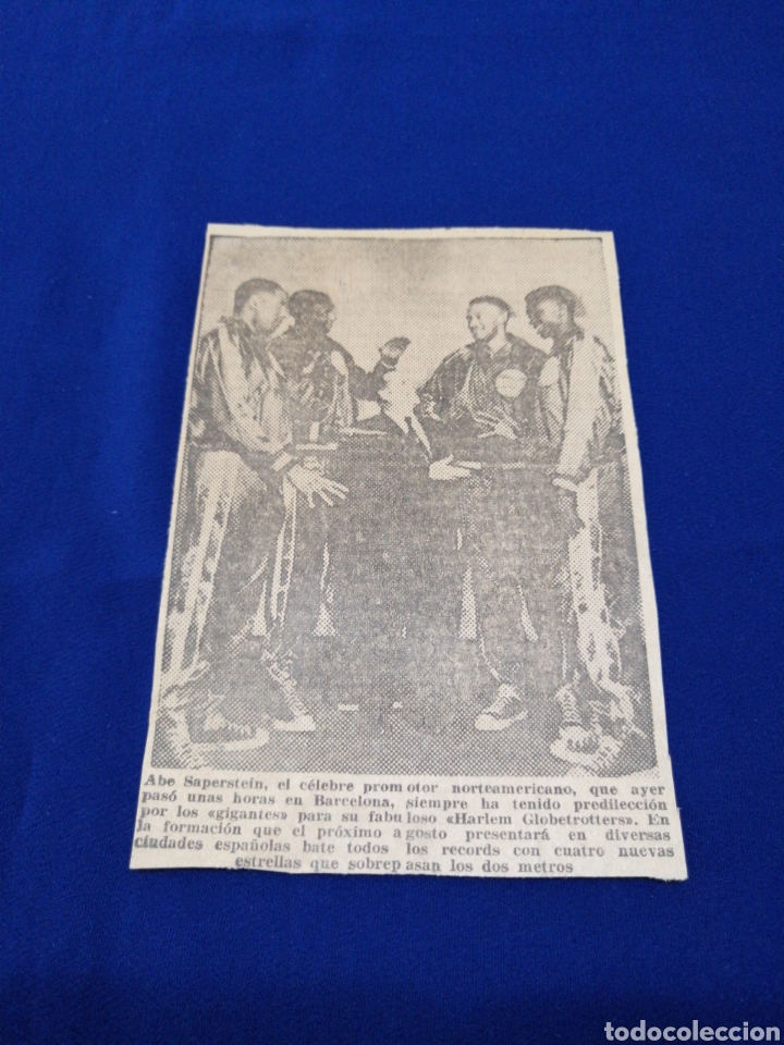 Collectionnisme sportif: HARLEM GLOBETROTTERS EN ESPA&Ntilde;A RECORTE DE PRENSA DE LA &Eacute;POCA