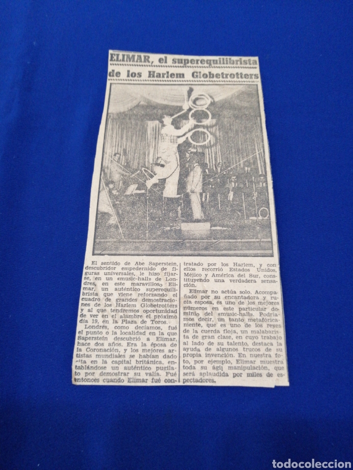 Collectionnisme sportif: HARLEM GLOBETROTTERS EN ESPA&Ntilde;A RECORTE DE PRENSA DE LA &Eacute;POCA