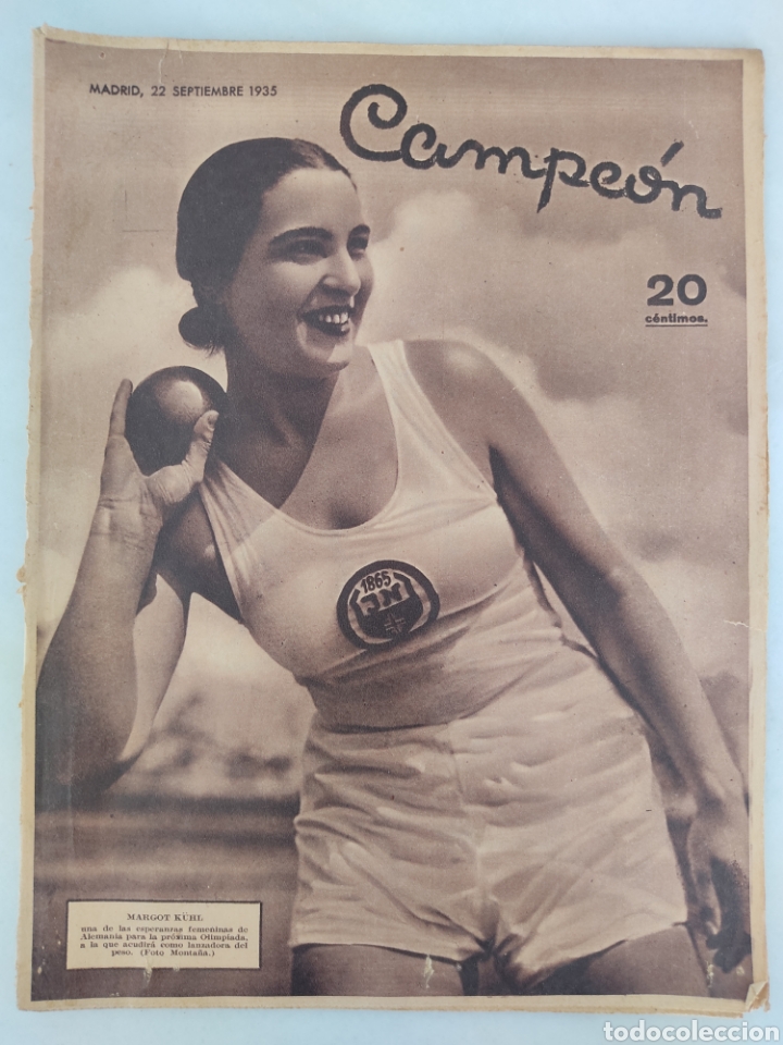 Sports collectibles: revista campeon Margot kuhl 1935 Madrid