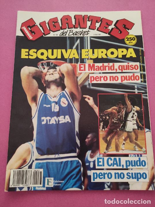 Coleccionismo deportivo: REVISTA GIGANTES DEL BASKET N&ordm; 283 1991 CAI FINAL RECOPA-KORAC-POSTER SALVA DIEZ PAMESA-NBA-NCAA
