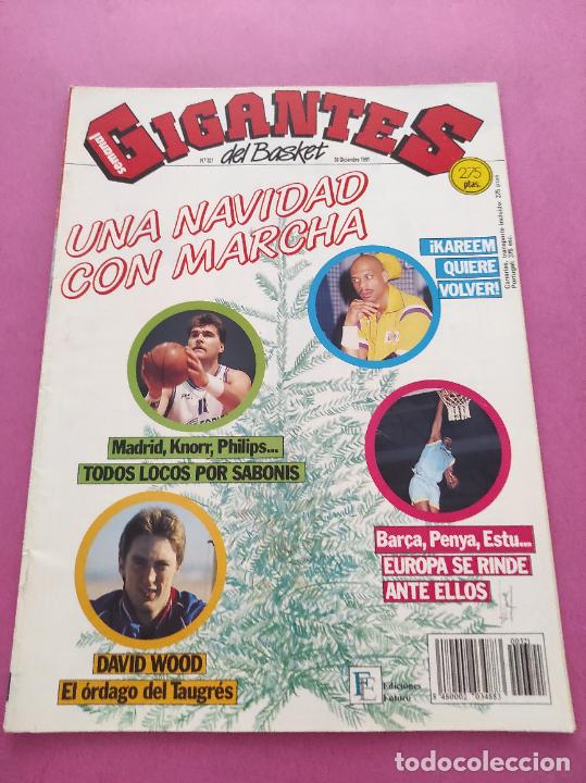 Coleccionismo deportivo: REVISTA GIGANTES DEL BASKET N&ordm; 321 1991 SABONIS-ABDUL JABBAR LAKERS-DAVID WOOD TAUGRES-POSTER CSF