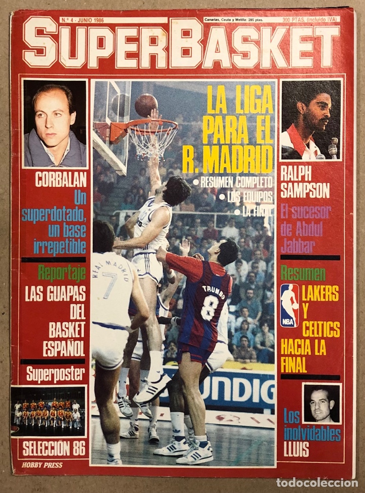 Colecionismo desportivo: SUPERBASKET N&deg; 4 (1986). REAL MADRID CAMPE&Oacute;N LIGA, CORBALAN, LAKERS VS CELTICS, RALPH