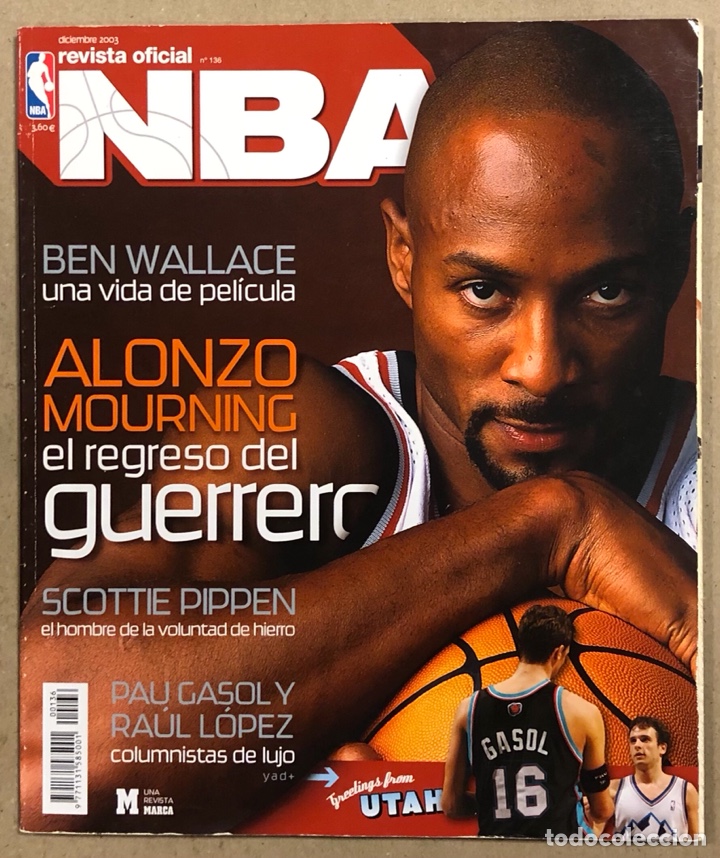 Colecionismo desportivo: REVISTA OFICIAL NBA N&deg; 136 (2003). ALONZO MOURNING, SCOTTIE PIPPEN, PAU GASOL, RA&Uacute;L L&Oacute;PEZ, BEN WALLA