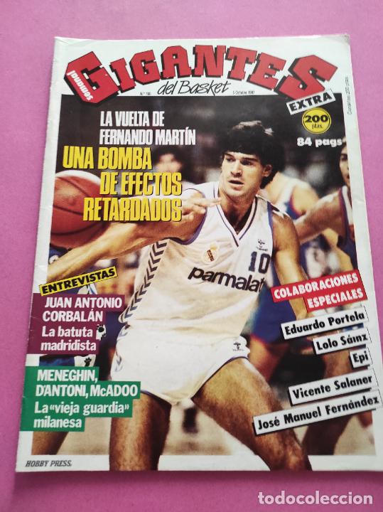 REVISTA GIGANTES DEL BASKET Nº 100 1987 FERNANDO MARTIN REAL MADRID-CORBALAN-MENEGHIN-EPI-PORTELA (Coleccionismo Deportivo - Revistas y Periódicos - otros Deportes)