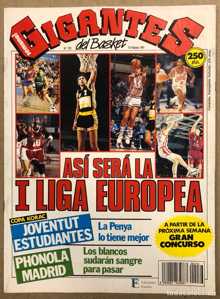 Collectionnisme sportif: GIGANTES DEL BASKET N&deg; 276 (1991). PRIMERA LIGA EUROPEA, AITO GARC&Iacute;A RENESES,&hellip;