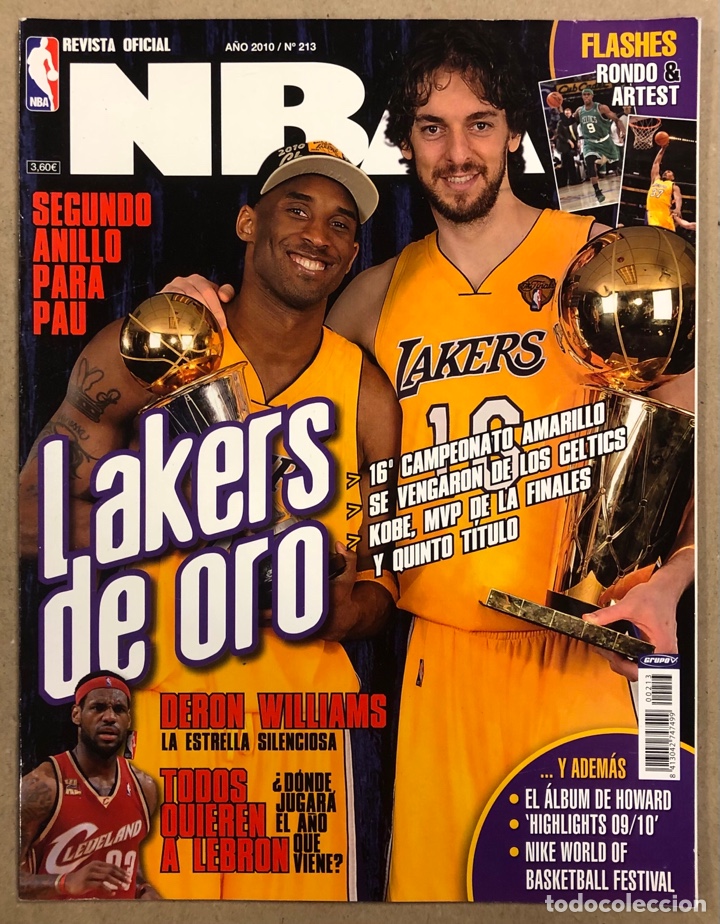 Sports collectibles: REVISTA OFICIAL NBA N&deg; 210 (2010). PAU GASOL 2&ordm; ANILLO CON LOS LAKERS, FINALES NBA,&hellip;