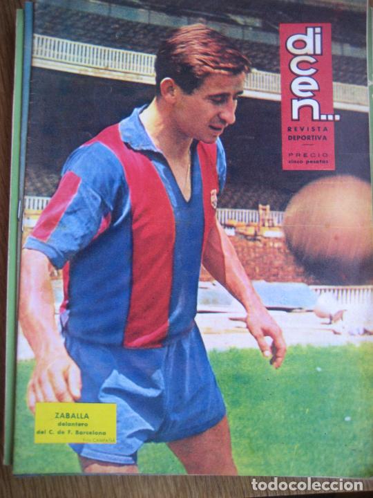 Collectionnisme sportif: Dicen. Revista Deportiva. N&ordm; 577. Portada Zaballa delantero del C de F. Barcelona