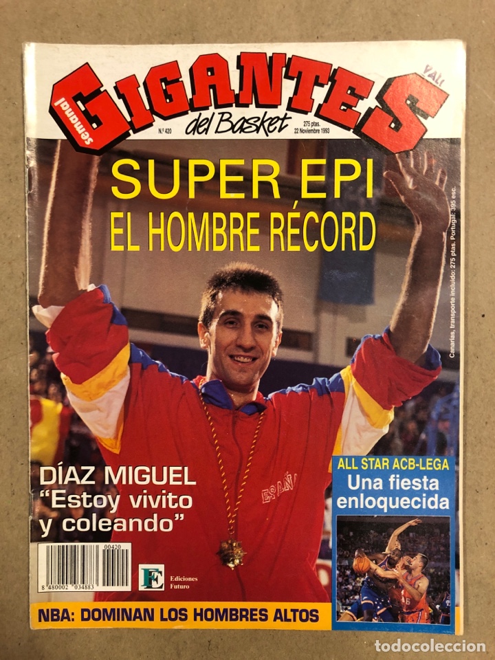 Collectionnisme sportif: GIGANTES DEL BASKET N&deg; 420 (1993). SUPEREPI, D&Iacute;AZ MIGUEL, ALL STAR ACB LEGA, NBA,&hellip;