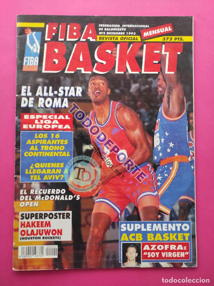 Colecionismo desportivo: REVISTA FIBA BASKET N&ordm; 2 1993 POSTER OLAJUWON - ALL STAR ROMA - AZOFRA - LIGA EUROPEA 93 - NBA