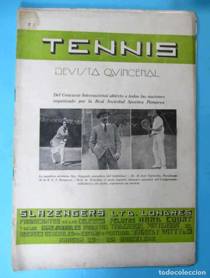 Sports collectibles: TENIS, TENNIS. REVISTA QUINCENAL. A&Ntilde;O III. 5 DE DICIEMBRE, 1923. BARCELONA.