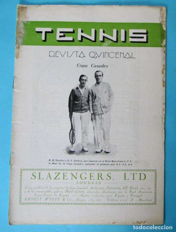 Sports collectibles: TENIS, TENNIS. REVISTA QUINCENAL. A&Ntilde;O III. 16 DE MAYO, 1923. BARCELONA.