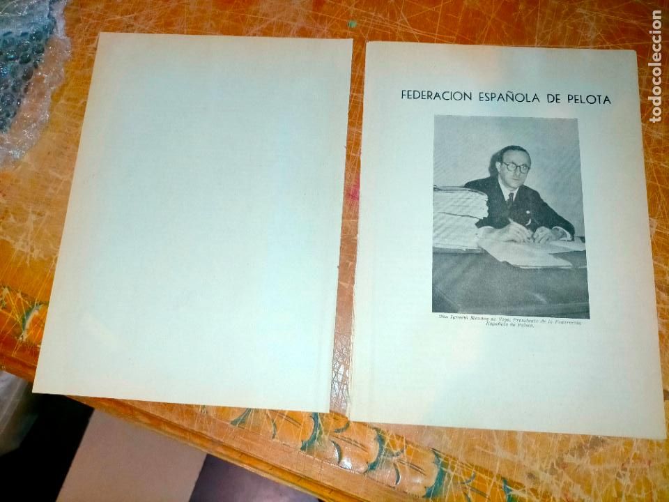 Coleccionismo deportivo: Federaci&oacute;n espa&ntilde;ola 1950 de pelota - 6 HOJAS - 10 CARILLAS editadas