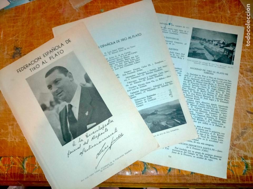 Coleccionismo deportivo: Federaci&oacute;n espa&ntilde;ola 1950 de TIRO AL PLATO Y 3 HOJAS - 5 CARILLAS editadas -