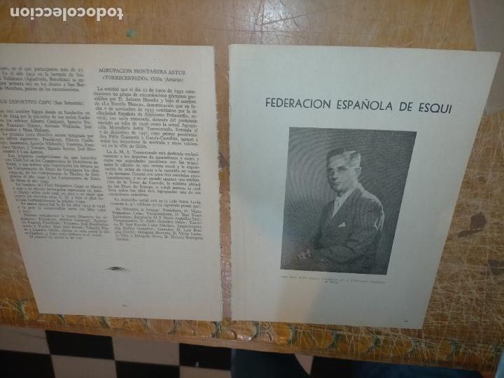 Coleccionismo deportivo: Federaci&oacute;n espa&ntilde;ola de esqui 1950 -5 HOJAS - 9 CARILLAS editadas