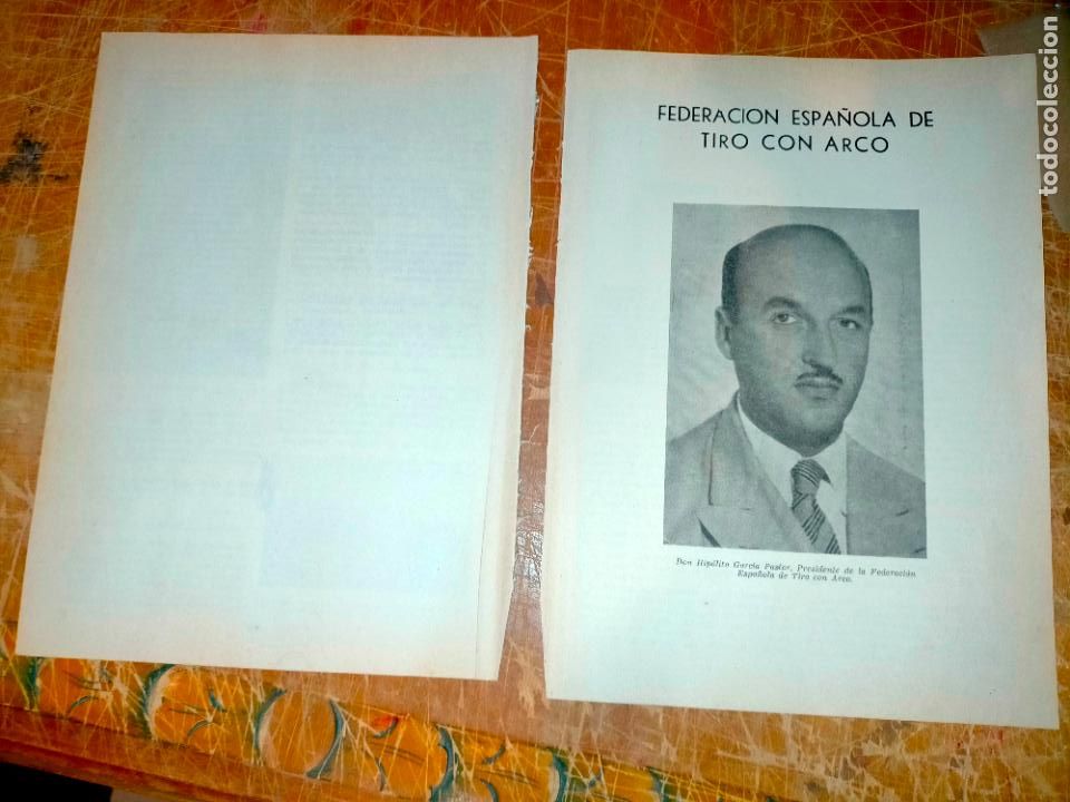 Coleccionismo deportivo: Federaci&oacute;n espa&ntilde;ola 1950 de TIRO CON ARCO 4 HOJAS - 6 CARILLAS editadas