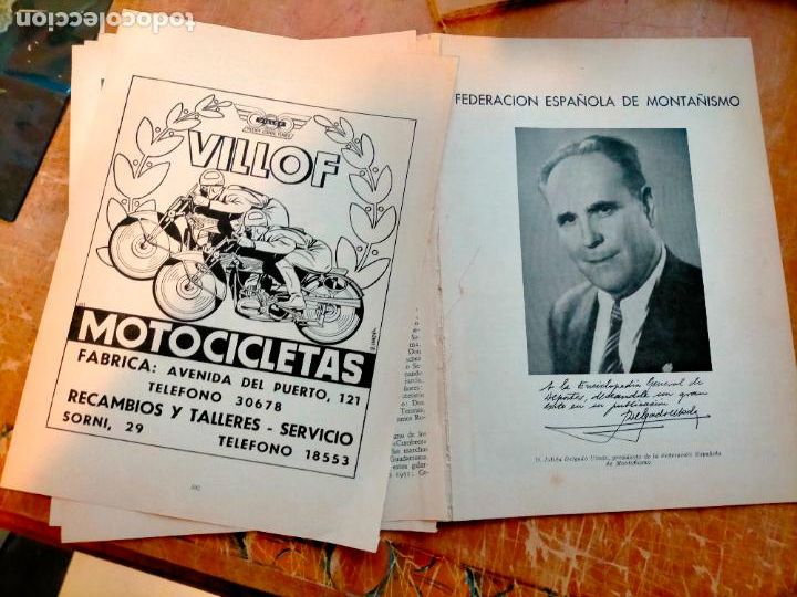 Collectionnisme sportif: Federaci&oacute;n espa&ntilde;ola 1950 de MONTA&Ntilde;ISMO - 18 HOJAS - 35 CARILLAS editadas PUBLICIDAD MOTOS VILLOF