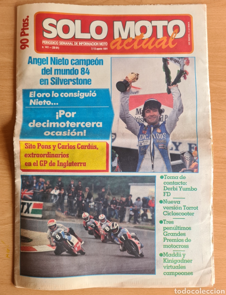 Coleccionismo deportivo: Revista Solo Moto Actual &Aacute;ngel Nieto 12+1 Campe&oacute;n del Mundo 1984 en Silverstone Motociclismo Garelli