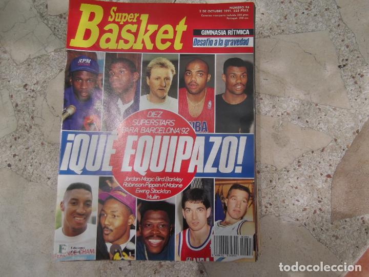 Coleccionismo deportivo: super basket n&ordm; 96, 1991,poster maurice cheeks, diez superstars barcelona 92, pat ewing