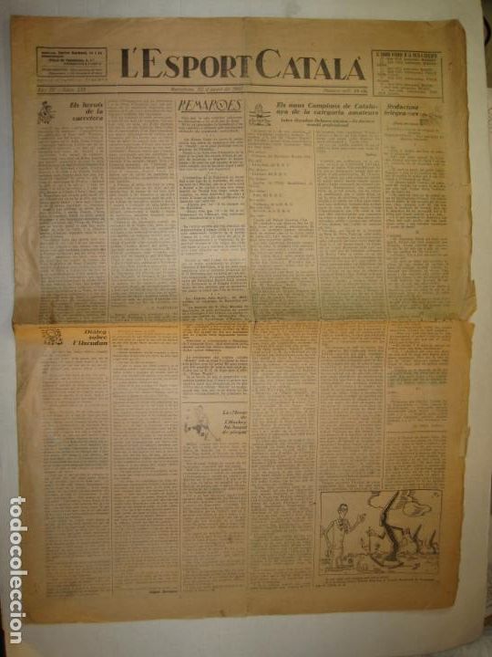 Coleccionismo deportivo: L' ESPORT CATALA-N&ordm; 133 -ANY 1927-UZCUDUN VS DELANEY-FUTBOL-BOXEO-VER FOTOS-(V-23.581)