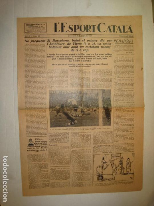 Coleccionismo deportivo: L' ESPORT CATALA-N&ordm; 93-ANY 1927-BARCELONA 2 AMATEURE DE VIENA 3-FUTBOL-BOXEO-VER FOTOS-(V-23.586)