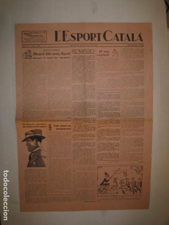 Coleccionismo deportivo: L' ESPORT CATALA-N&ordm; 97-ANY 1927-RICARDO ALIS VS EGREL-GIRONES...-FUTBOL-BOXEO-VER FOTOS-(V-23.589)