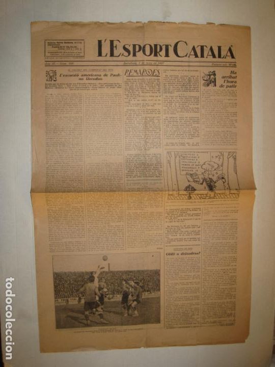 Coleccionismo deportivo: L' ESPORT CATALA-N&ordm; 105-ANY 1927-PAULINO UZCUDUN-BAR&Ccedil;A MURCIA-FUTBOL-BOXEO-VER FOTOS-(V-23.590)