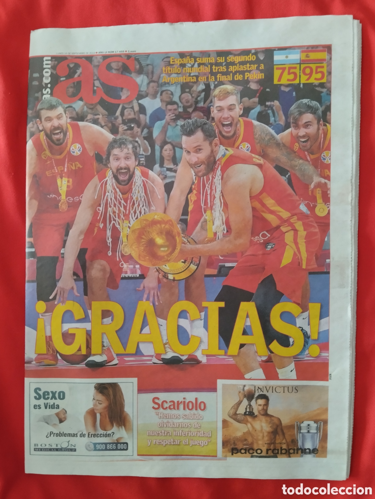 Collezionismo sportivo: MUNDIAL DE BALONCESTO ESPA&Ntilde;A CAMPE&Oacute;N 2019 MARCA
