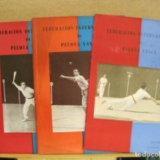 Coleccionismo deportivo: FEDERACION INTERNACIONAL DE PELOTA VASCA-COL· 3 BOLETINES Nº 1, 2 Y 3-AÑO 1949-VER FOTOS-(V-23.659). Lote 367473689