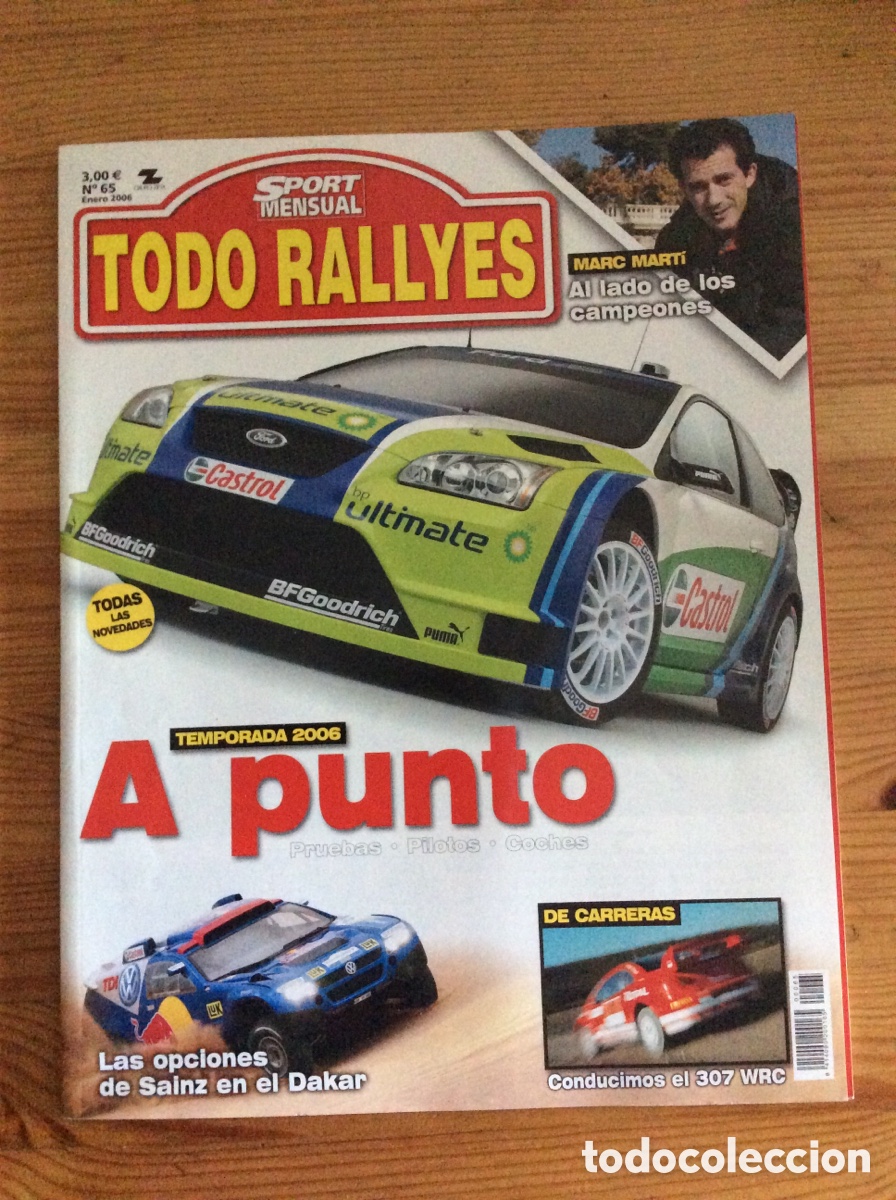 Coleccionismo deportivo: Todo rallyes revista 65 Marc Mart&iacute; Peugeot Subaru Mitsubishi Richard Burns Travaglia Ford Sainz
