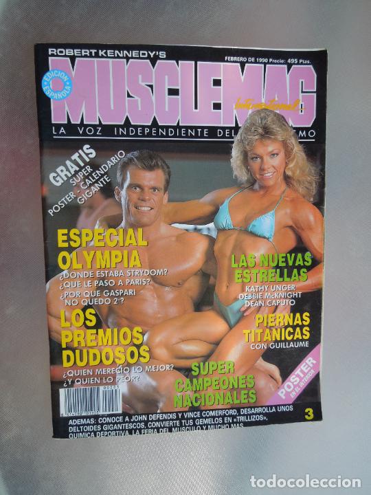 Coleccionismo deportivo: MUSCLE MAG REVISTA DE CULTURISMO N&ordm; 3- 02-1990- PIERNAS TITANICAS -KATHY UNGER -VER INDICE