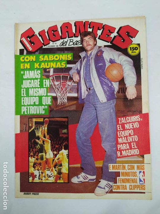 Coleccionismo deportivo: REVISTA GIGANTES DEL BASKET N&ordm; 58. 15 DICIEMBRE 1986. SABONIS EN KAUNAS. POSTER JOHN PINONE. TDKC74